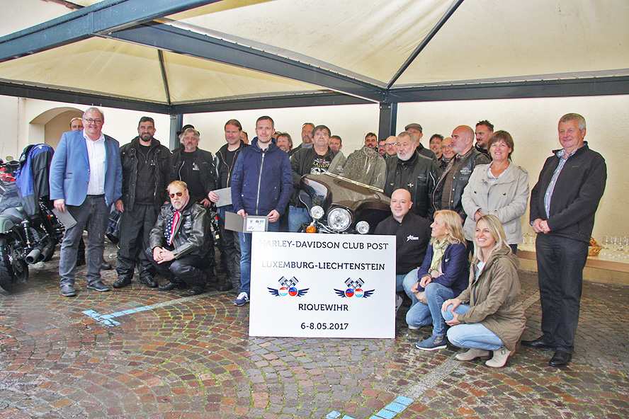 May 5th: philatelic mail exchange between the Harley-Davidson Clubs of Luxembourg and Liechtenstein.