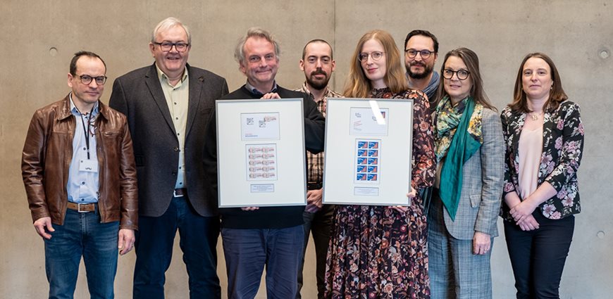 Remise de timbre à la Bibliothèque nationale de Luxembourg