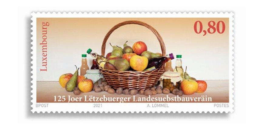 Sonderbriefmarke 125 Jahre „Lëtzebuerger Landesuebstbauveräin“