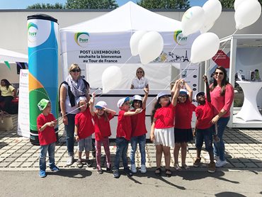 POST Philately was present at the start of the 4th stage of the Tour de France at Mondorf-les-Bains