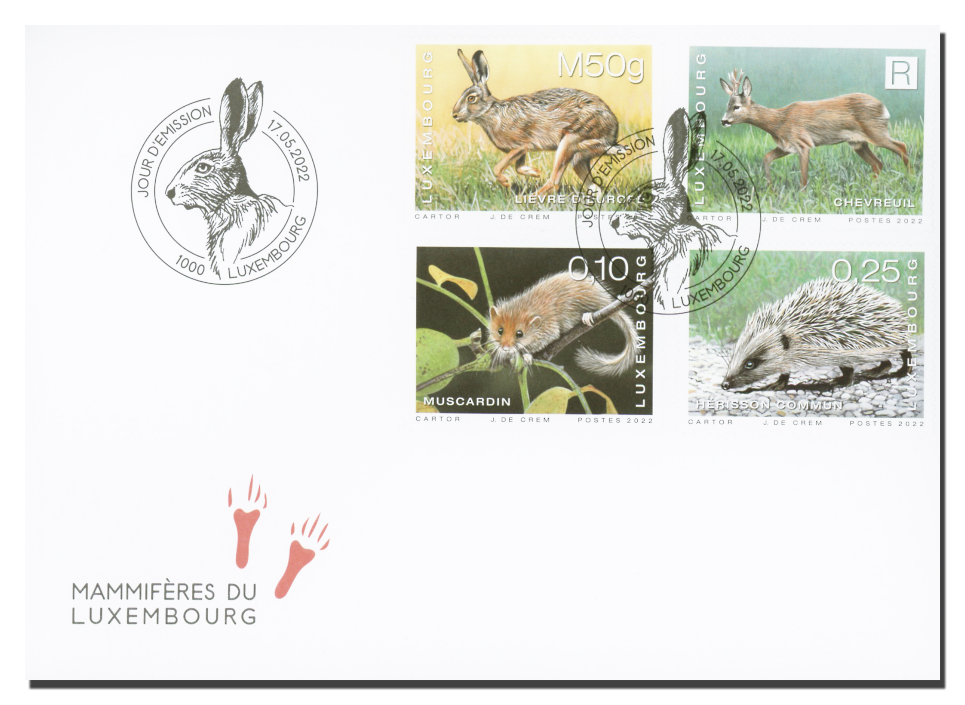 FDC - series animals - mammals 2022