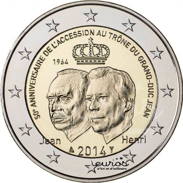 2 euro 50th anniversary of the accession to the throne of G-D Jean