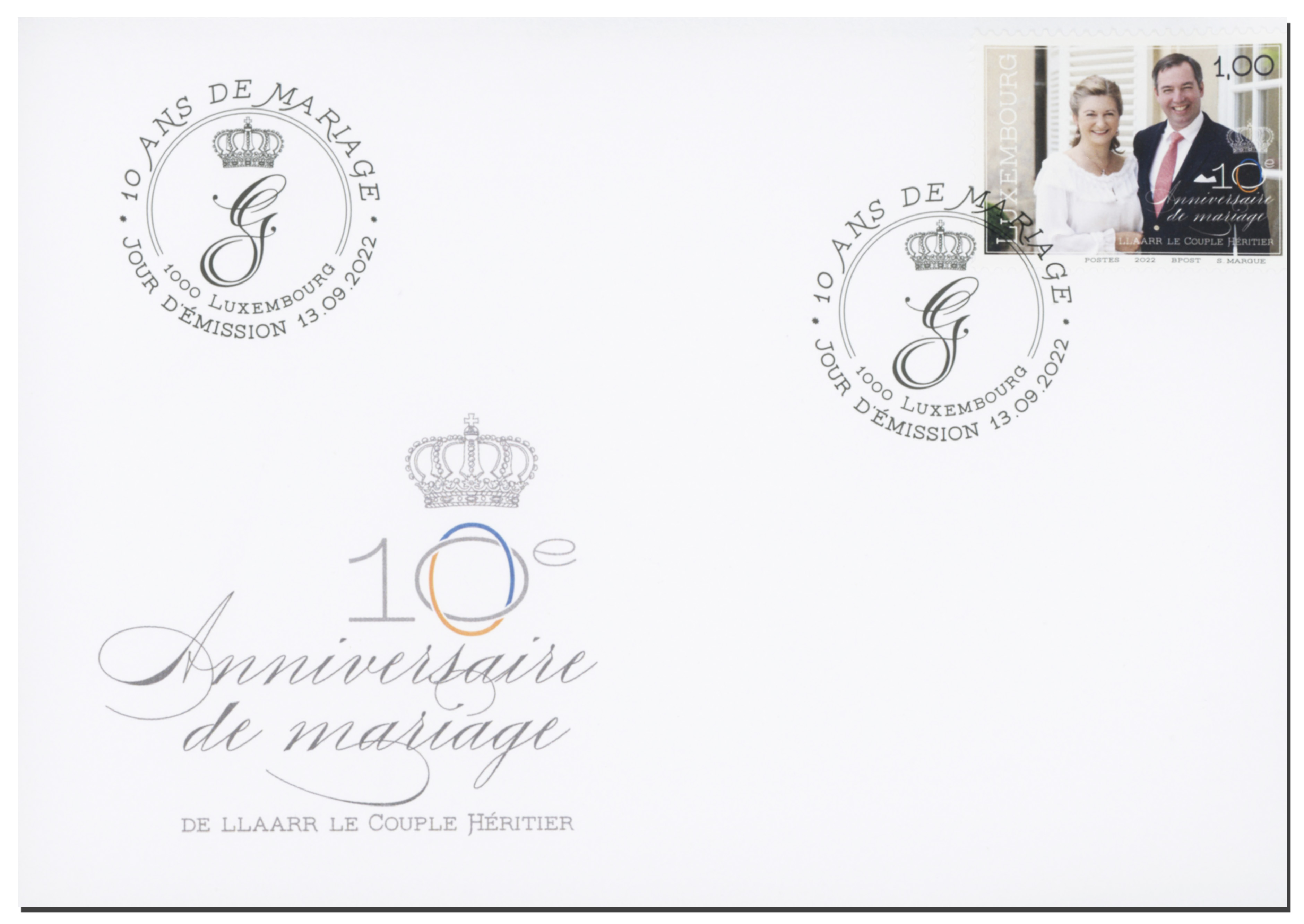 FDC - 10 ans mariage couple G.D. héritier