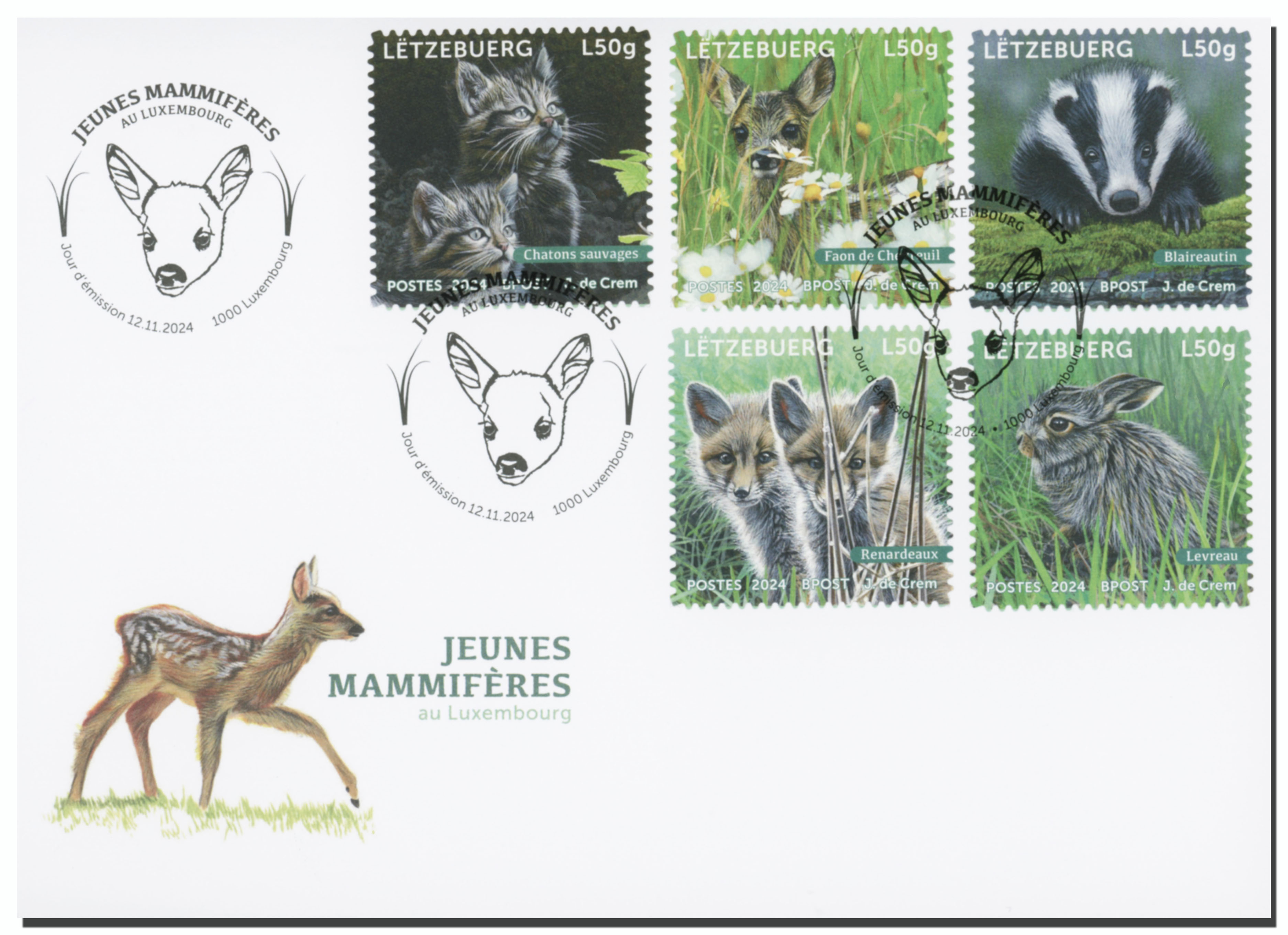 FDC Booklet young wild mammals 2024