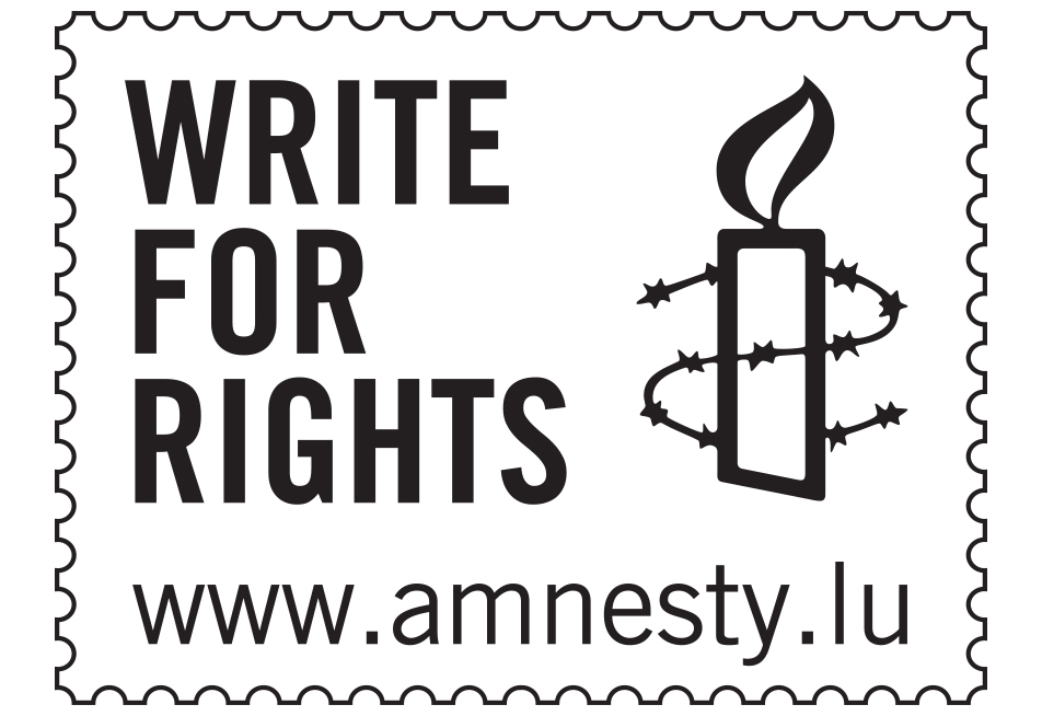 Slogan postmark  Amnesty international