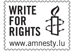 Slogan postmark  Amnesty international