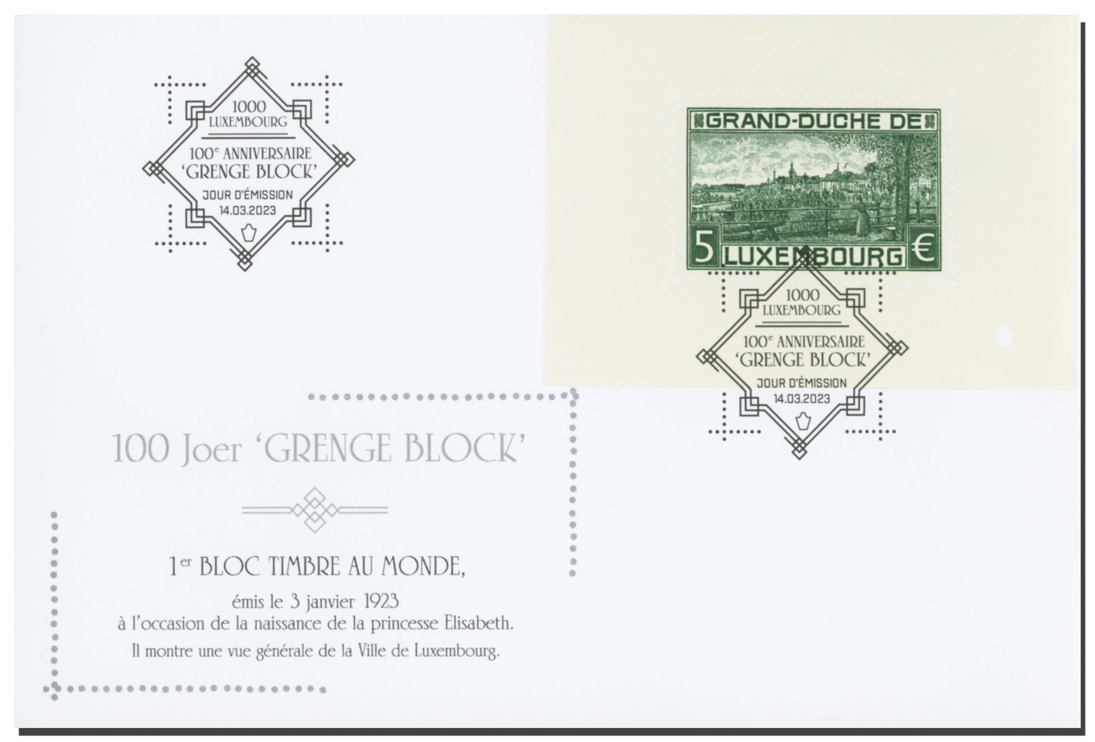 FDC- Block 100 years first stamp block