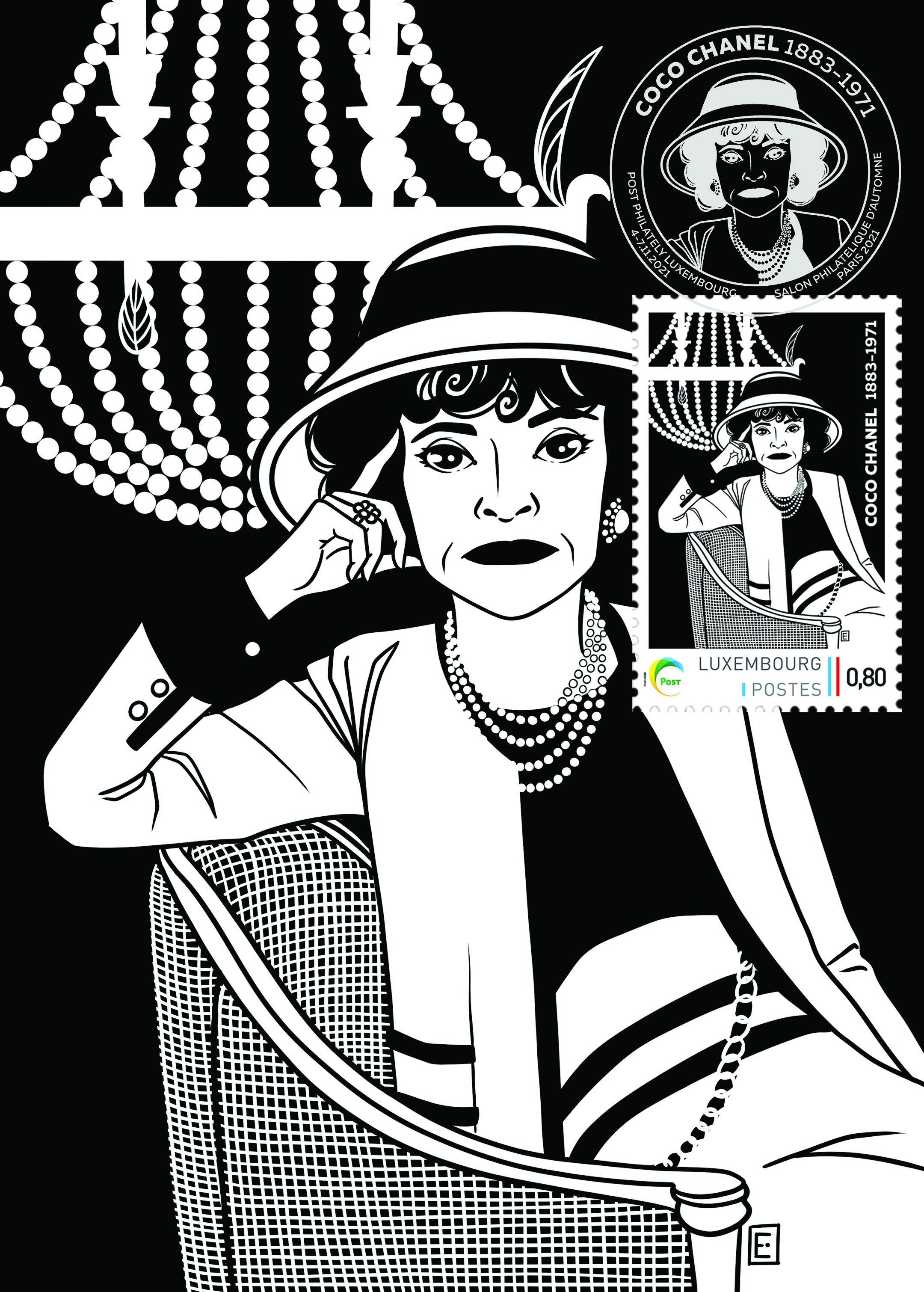 Card meng.post.lu Coco Chanel 2021 Post Philately