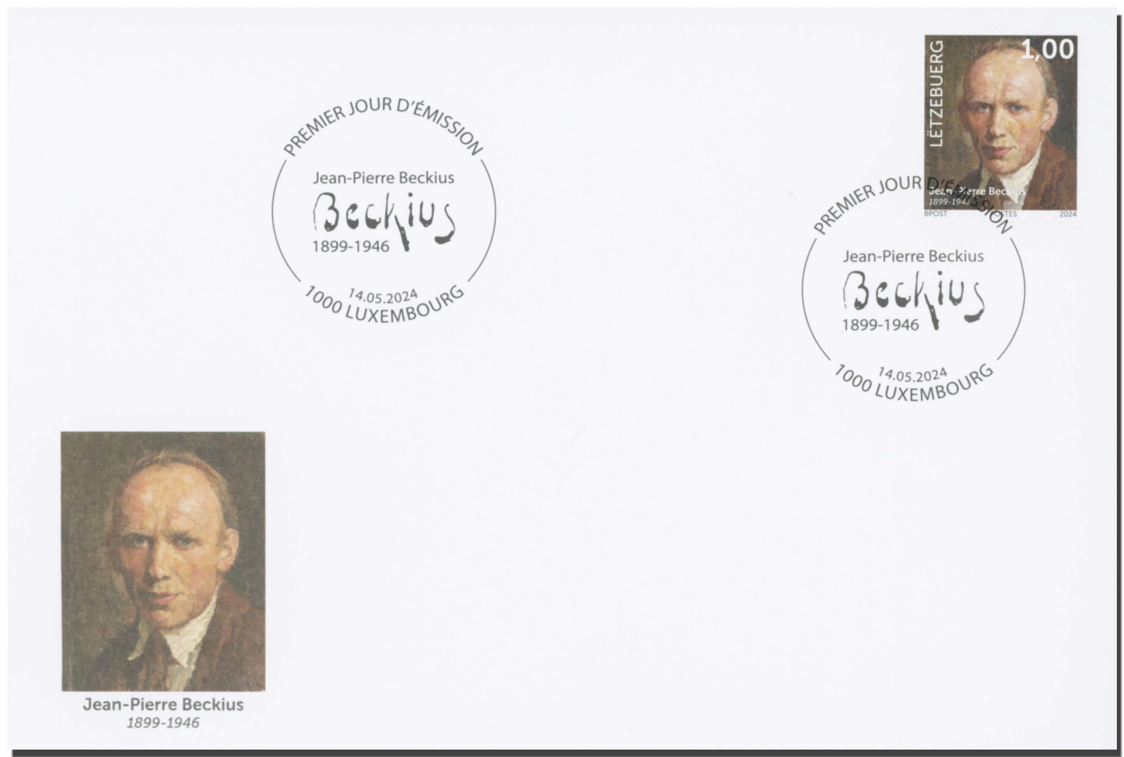 FDC - 125th anniversary of J.-P. Beckius