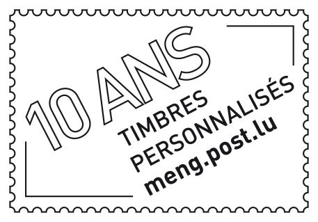 slogan postmark 10 ans Timbres personnalisés