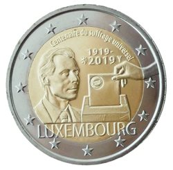 2 euros 2019 Suffrage universel