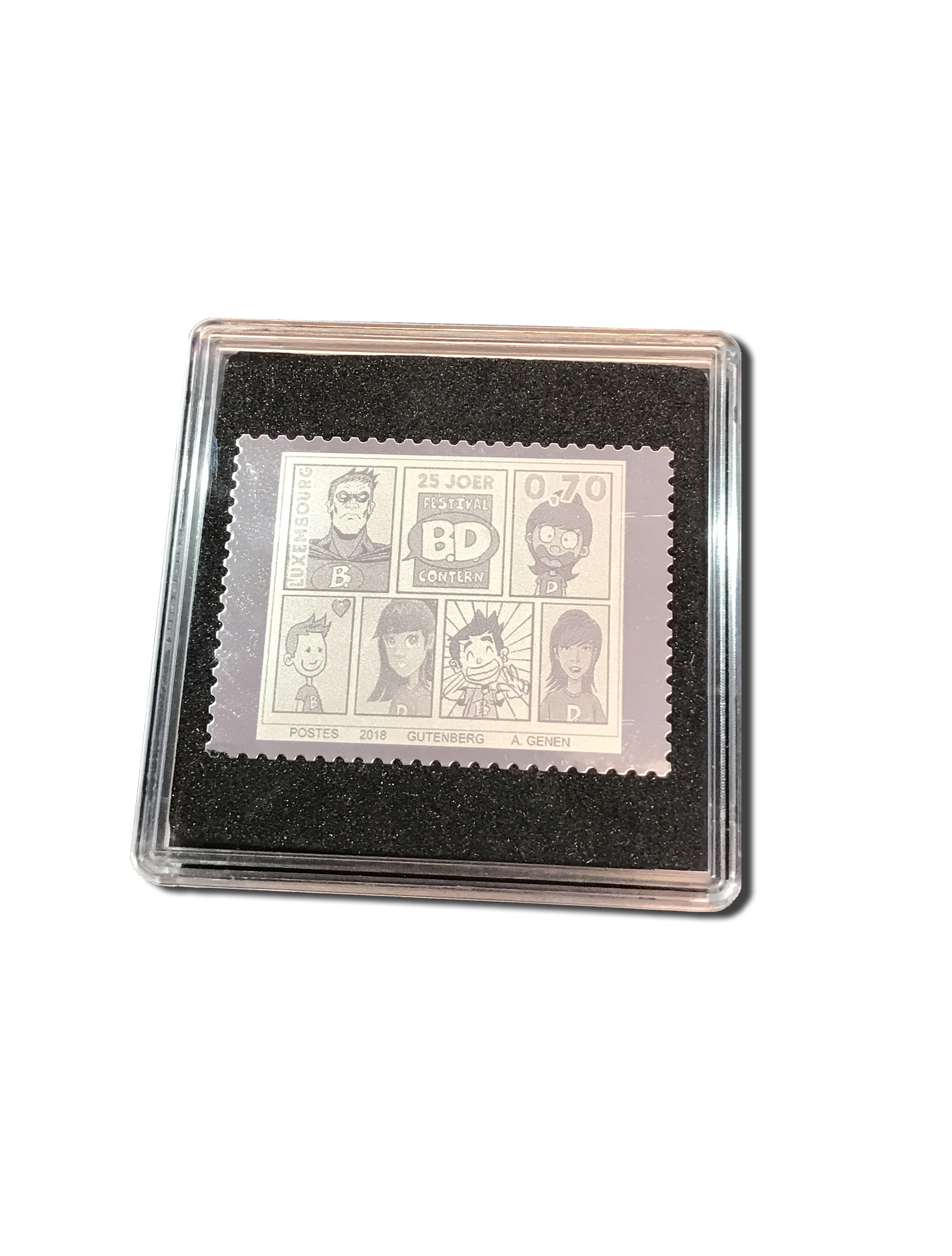 Replique en argent du timbre „25 ans BD Contern“