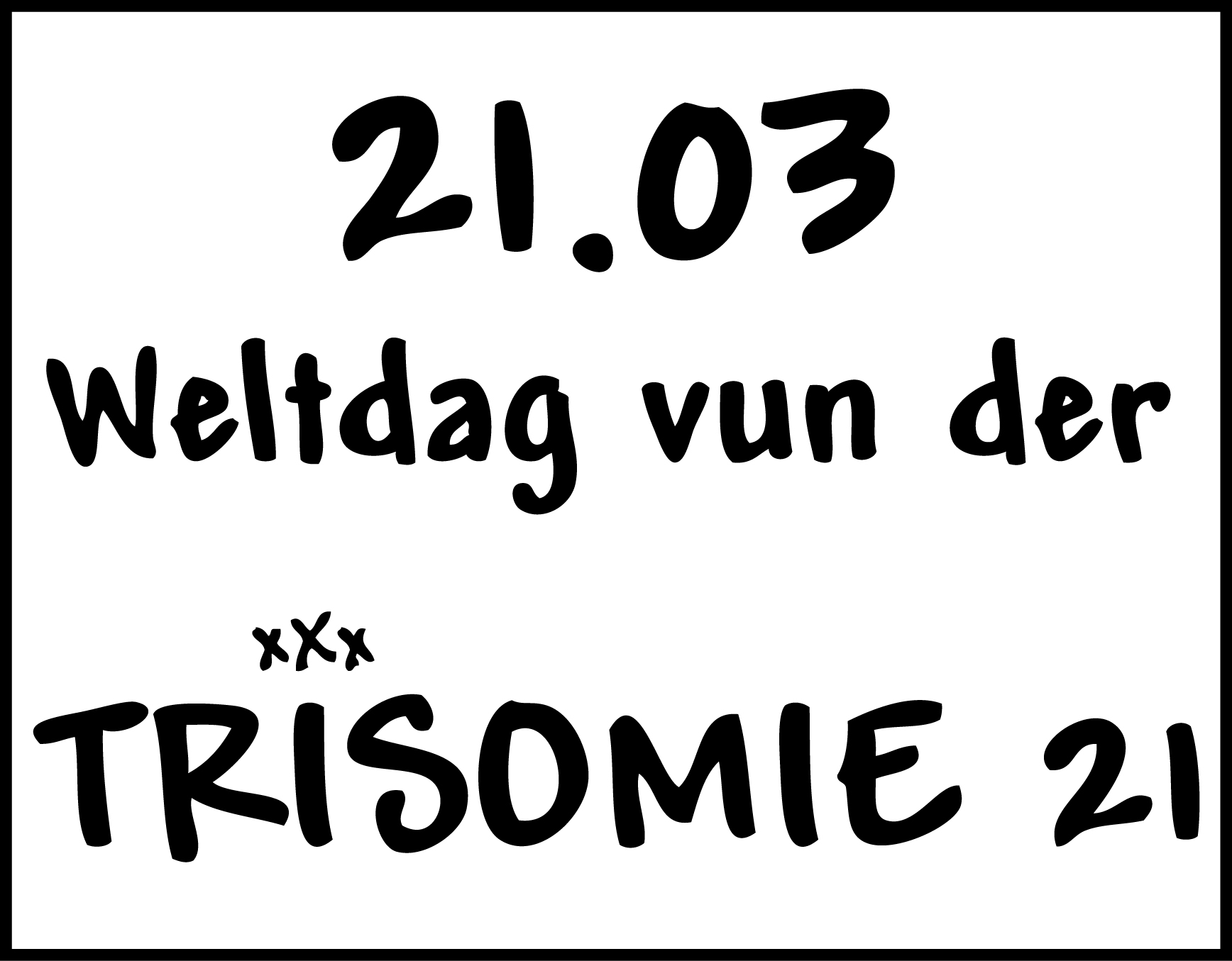 slogan postmark Journée Mondiale de la Trisomie 21