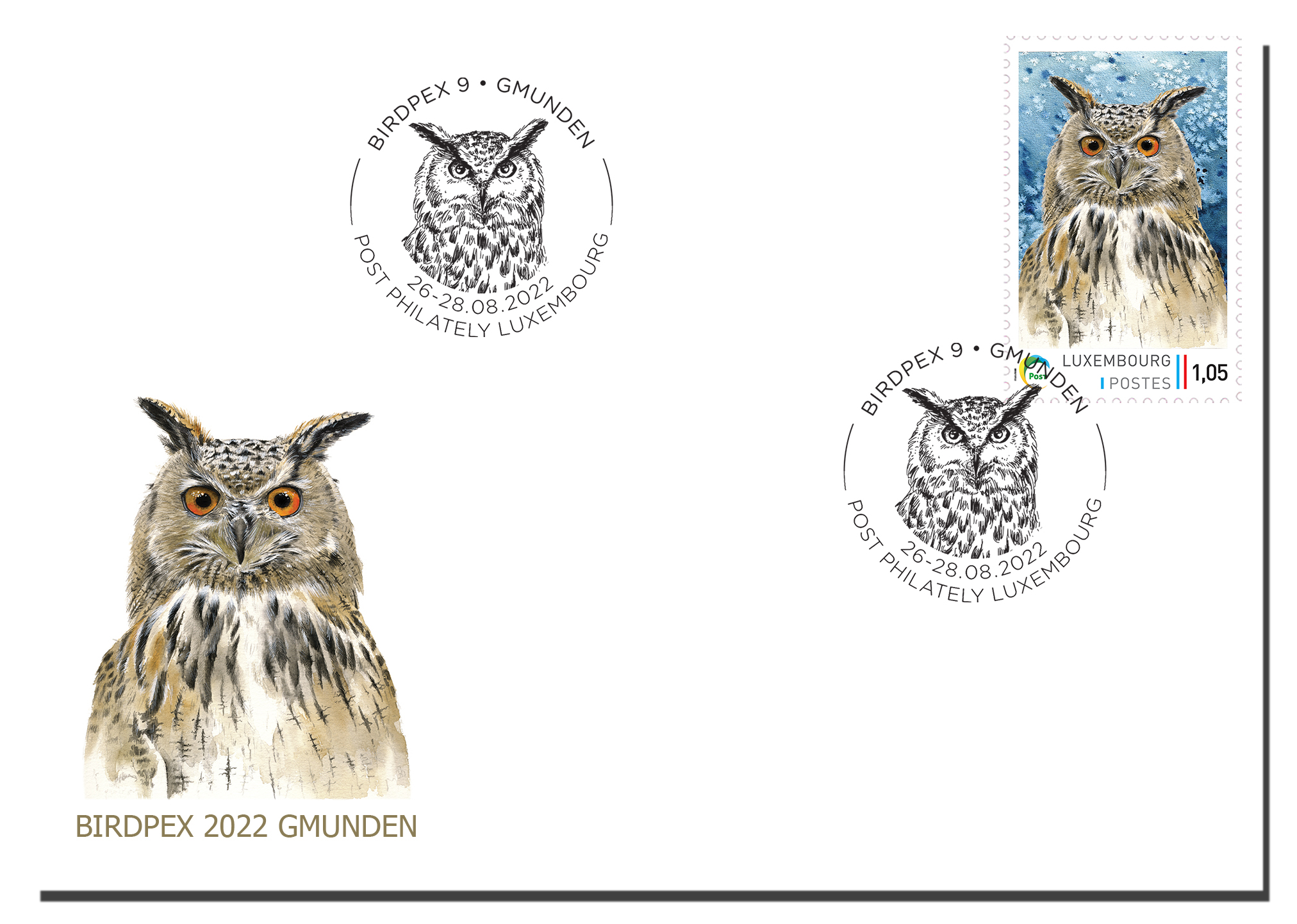 Enveloppe souvenir -Gmunden-Birdpex 2022