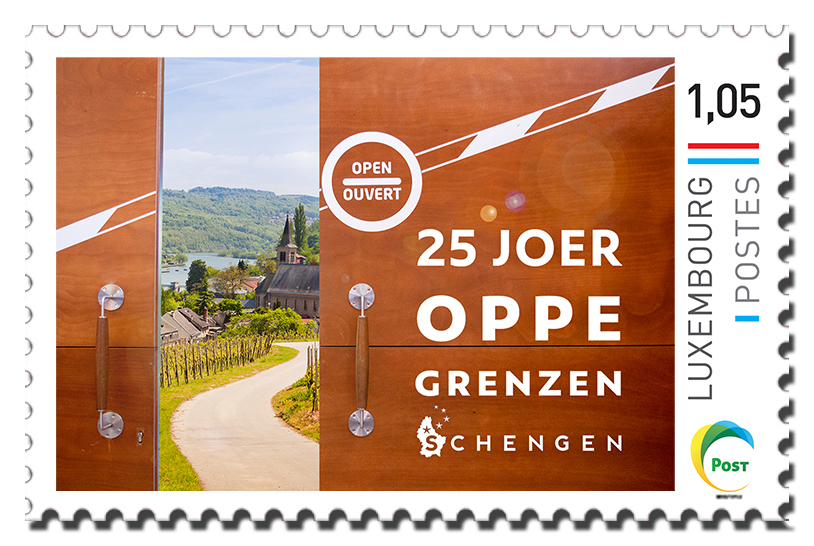 Briefmarke meng.post.lu 25 Jahre Schengen